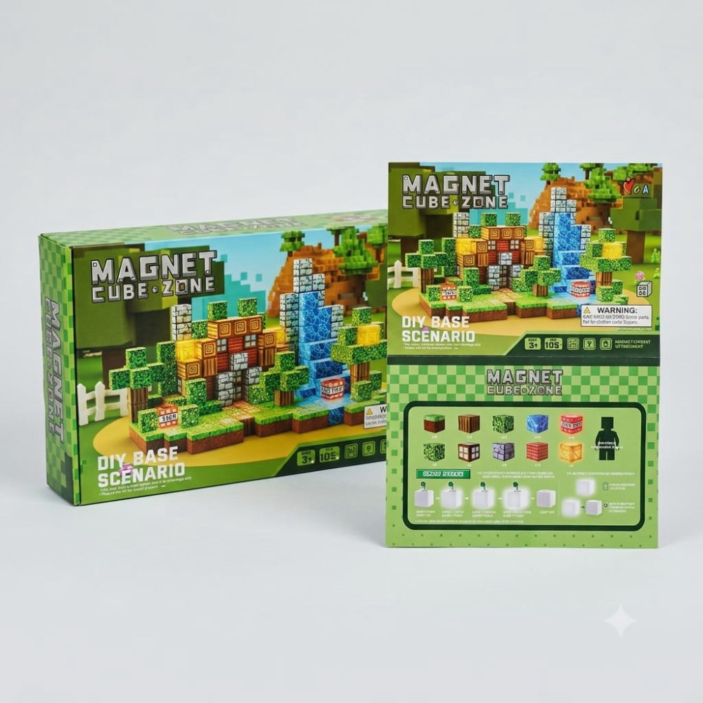 Miniatura 2 de Bloques magnético minecraft zona clasica  de 105 Piezas con Luces  y 4 mini legos 