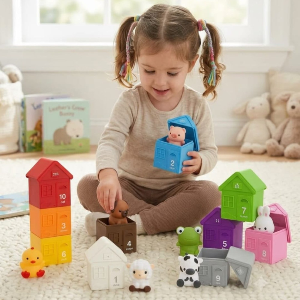 Miniatura 2 de Casita pikaboo- con animalitos títeres de dedo